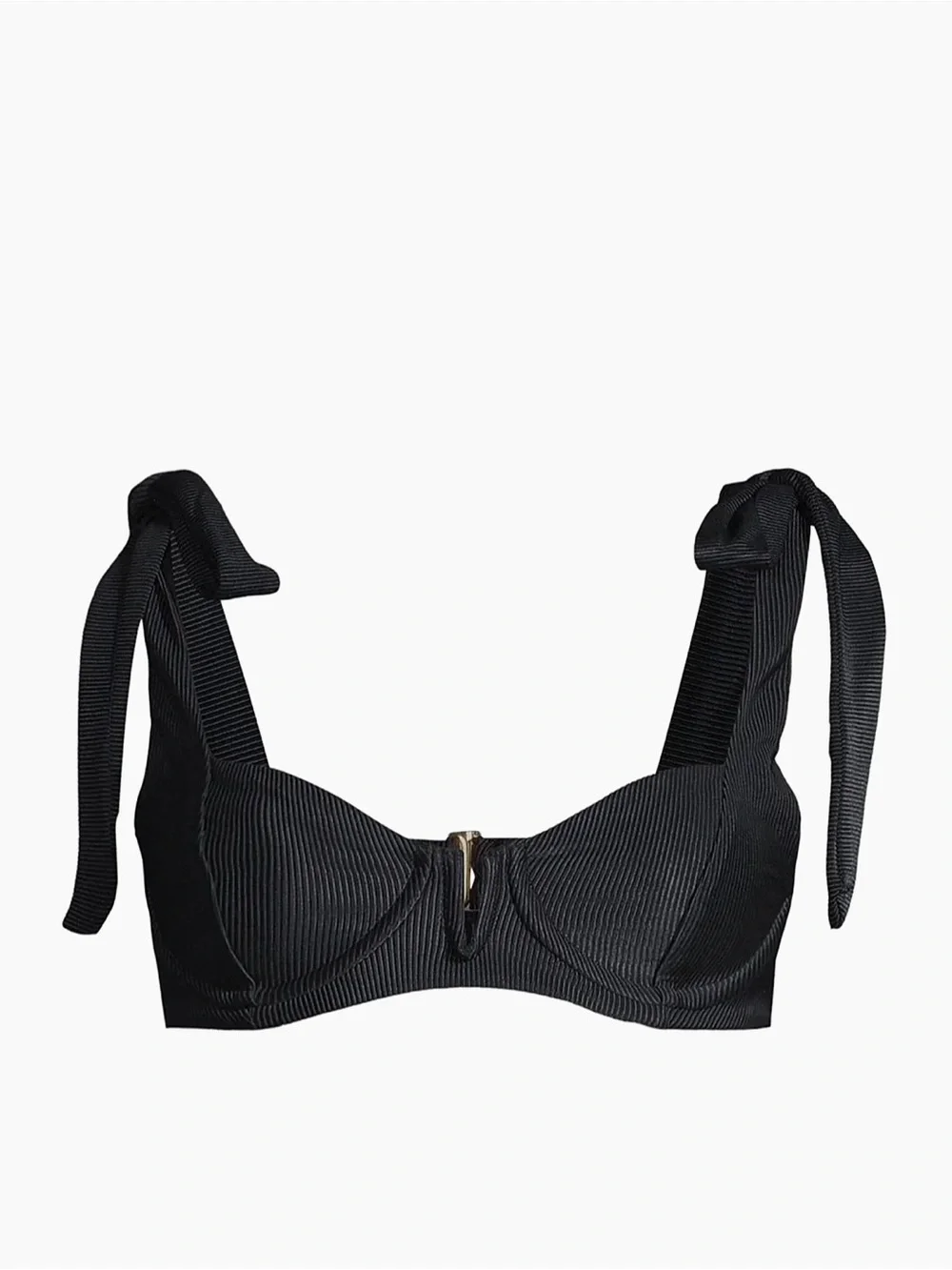 Beach Riot Blair Bikini Top - Black Ribbed XL